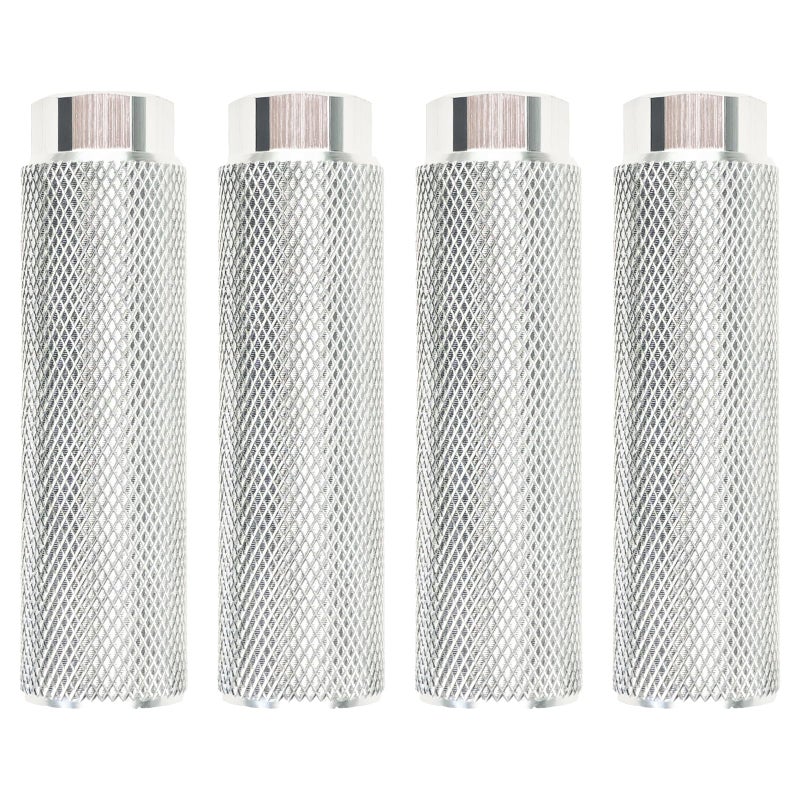 Zelerdo 2 Pairs Aluminum Alloy Bike Pegs for Mountain Bike Cycling Rear Stunt Pegs Fit 3/8 inch Axles (Pure Silver, 100x28 mm) - Image 1